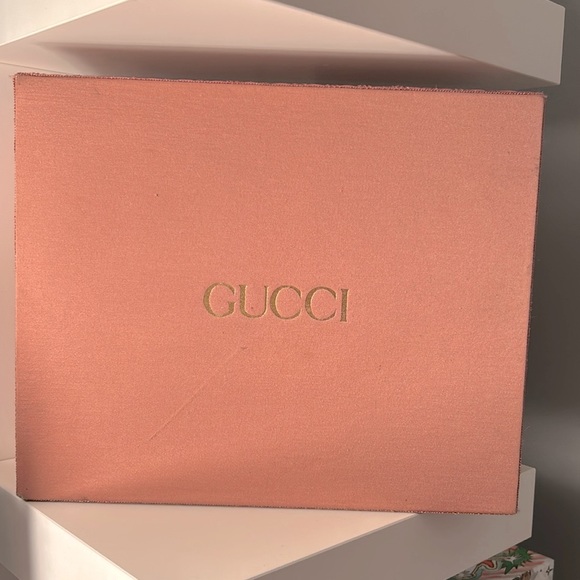 Gucci Other - Authentic GUCCI rare pink fabric/brocade trimmed large box
